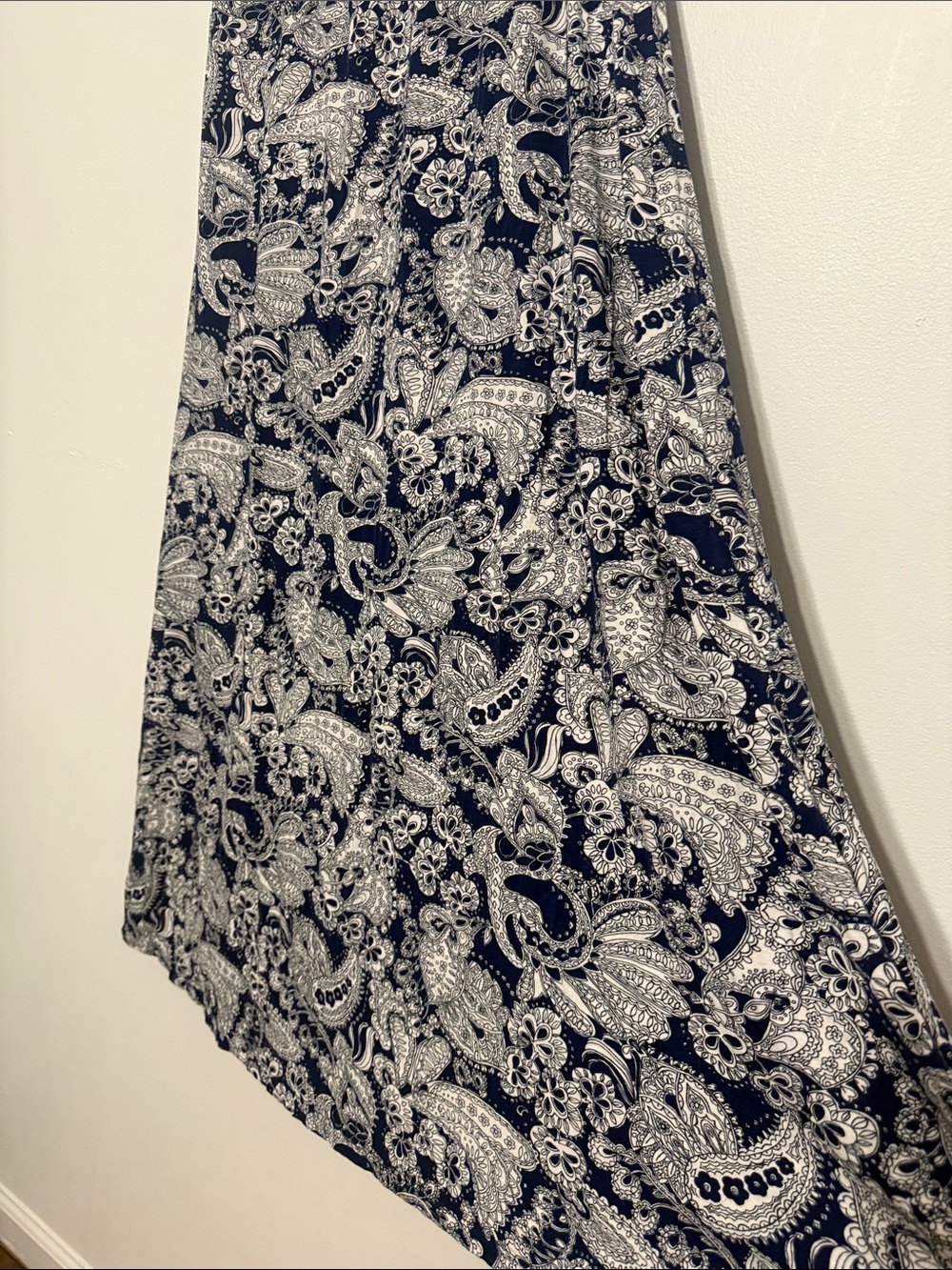 Talbots Navy and White Paisley-Print Maxi Skirt - Picture 3 of 4